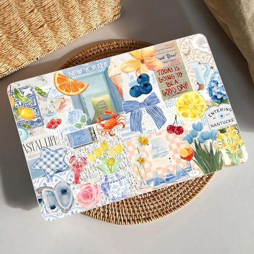 Image of AKIT for MacBook Air 15 inch Case M5 M4 M3 M2 Chip 2026-2023, Blue Collage