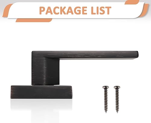 Miniatura 6 de Probrico Paquete de 2 manijas de puerta de bronce aceitado para puertas francesas, manija de puerta cuadrada simulada, tirador de un solo lado sin