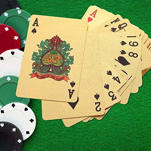 Abaodam 3stücke Deck Pokerkarten Wasserdichtem Für Partys Und Langlebige Goldene Spielkarten Mit Tierkreiszeichen Für Strand Schwimmbad Und Camping – Bild 5