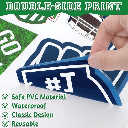 Image of Football Window Clings, Football Party Decorations, Touch Down Party Window Stickers, Green Brown Themed Stickers Decal Gel for Touchdown Party Decor Accessories Set