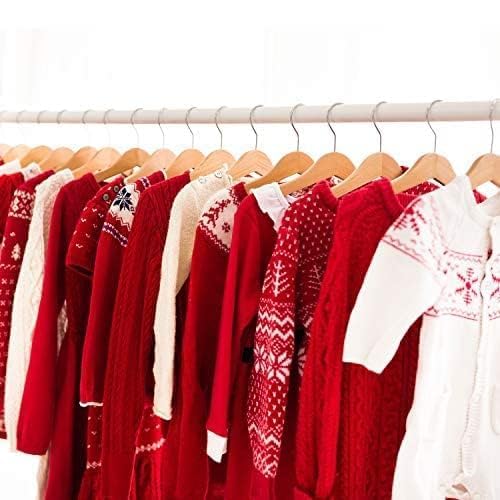 20 Grucce Bambini In Legno SONGMICS - Con Barra Appendiabiti, Gancio Girevole, 35 Cm, Naturale E Argento - Foto 2