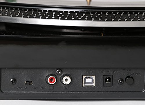 TechPlay TCP4530 Analog Turntable with Built-in Phono Pre-Amplifier, by-Pass Selecter, Auto-Return, Aluminum Platter and Direct PC Link, with Audio-Technica's AT95E Cartridge (Piano Black)