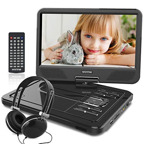 WONNIE 12.5 Inch Portable DVD Player with 4 Hour Rechargeable Battery,10.5