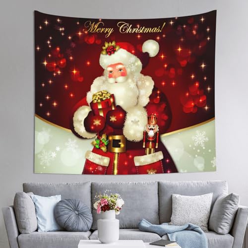 Decoration murale Noel grand tissu Pere Noel pour habiller un mur