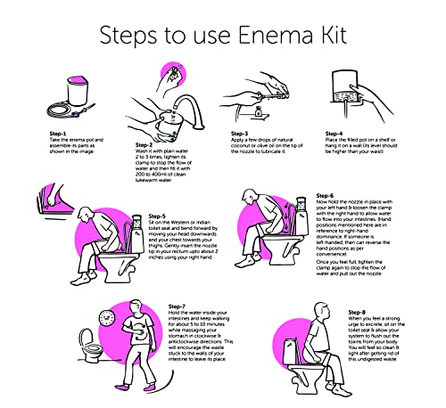 Image of PVC Enema kit satvik 1500ml, 1 silicon tube, 2 nozzles, 1 clamp, 1 enema tube, with user manual
