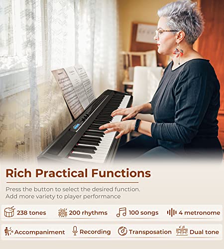 Vangoa VDP-S200 Clavier de Piano 88 Touches Pondéré Électrique Piano Portatif Numérique Clavier avec Pupitre de… - Les Beatles, Paul McCartney, John Lennon, RIngo Starr, George Harrison Vangoa VDP-S200 Clavier de Piano 88 Touches Pondéré Électrique Piano Portatif Numérique Clavier avec Pupitre de… – Image 5