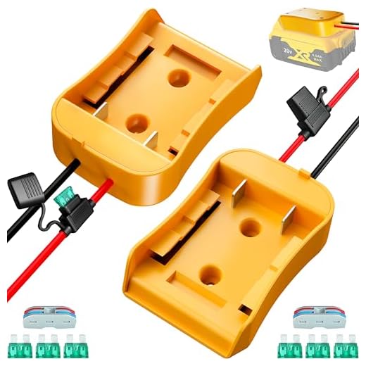 2-Pack for Dewalt 20V Battery Adapter for Power Wheels Battery Upgrade Conversion Kit with Wire Connectors, Fuses, 12AWG Wire, Power Tool Drill Battery Converter Adapter for Kids Car, RC Toy, DIY, Etc