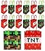 Pixels Miner Themed Party Favor Bags Treat Bags, 12 Pack