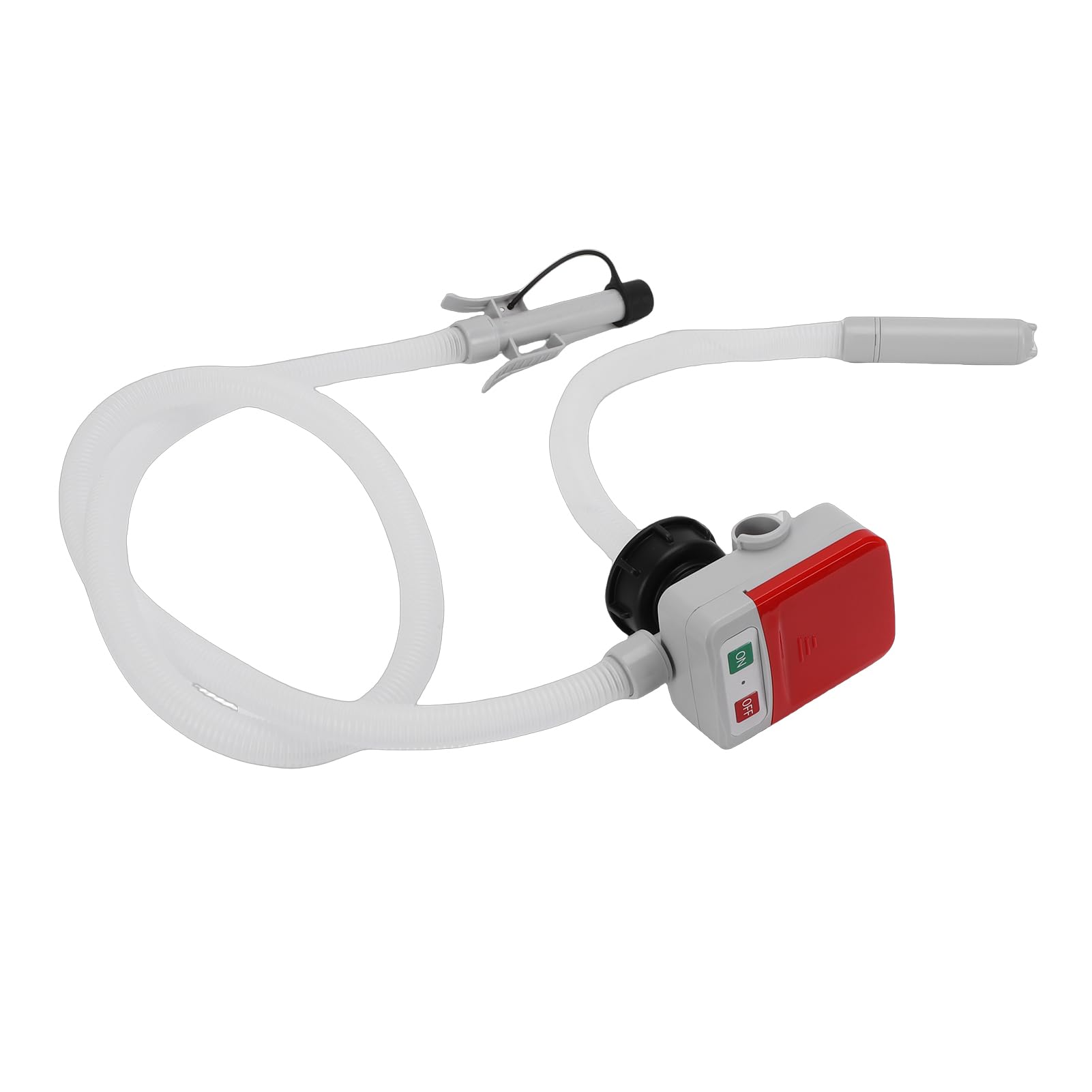 Walfront Elektryczna Pompa do Transferu Paliwa z Czujnikiem Automatycznego Zatrzymania 3,2 GPM, 51-calowy wąż, 4 Adaptery, do Benzyny i Nafty, Przenośna, Zasilana Bateryjnie i Przez USB