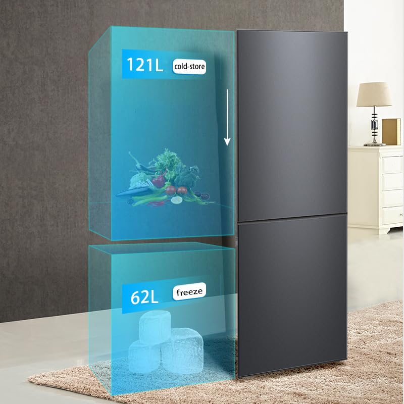 Double Door Fridge with Freezer, 6.4 Cu.ft, Low Noise with 6 Adjustable Thermostat For For Dorm,Living Kitchen, Office with Adjustable Remove Glass Shelves - Image 8