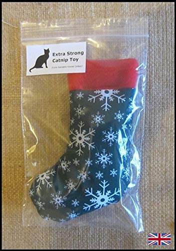 B-Creative Catnip Cat Toys | EXTRA STRONG! Stocking | Sock Present for Cat's (GREEN SNOWFLAKE)