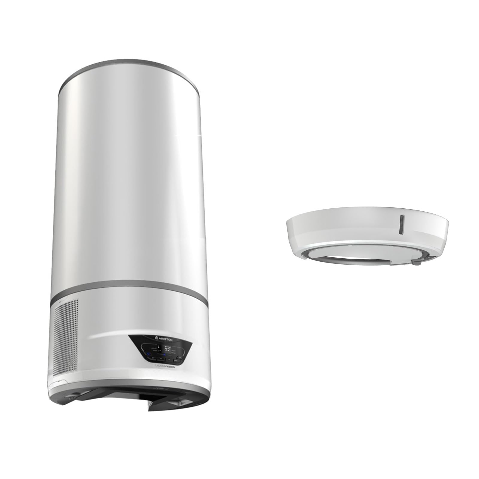 Ariston, Lydos Hybrid Wifi - Termo Electrico 80 Litros, Calentador de Agua Electrico Vertical 46.5x46.5x100.9cm + Depósito de Recogida Condensados para Lydos Hybrid, Accesorio con Capacidad 6.5L