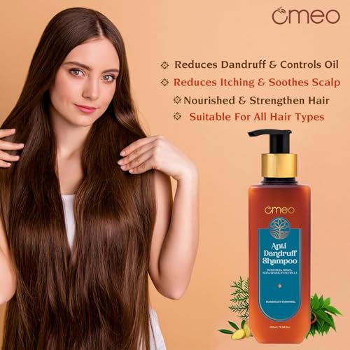 Image of Omeo Anti Dandruff Shampoo100ml | With Neem, Ginger Arnica, Calendula & Thuja | Dandruff Control, Reduces Itchy Scalp, Flakes & Scalp Fungus | Homeopathic Formula | For Men & Women