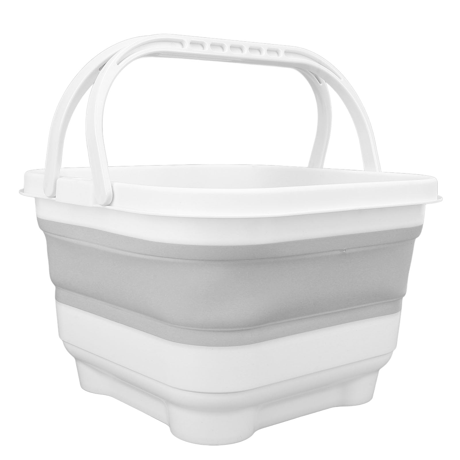 Organizador Plegable del Juguete del Baño, Cesta Plegable del Juguete del Baño del bebé Alta Capacidad Agradable para los Artículos de Tocador (Blanco+Gris)