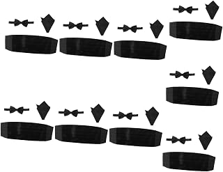 9 Pcs Black Ties for Men Suit Shawl Silver Belts for Women Dress Men Bow Ties
