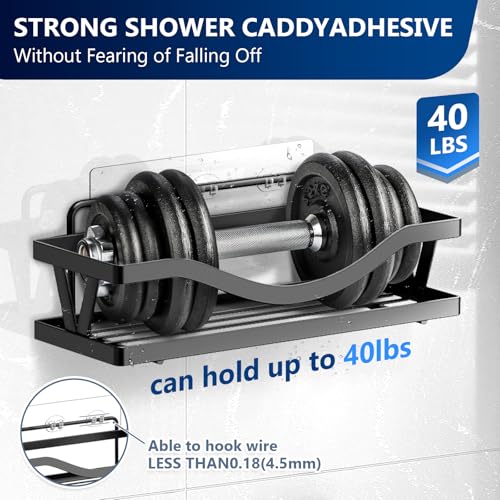 Image of FGSAEOR Adhesive Shower Hooks Strong Stickers for Bathroom Caddies & Kitchen Racks Traceless Shower Caddy Accessories No Drilling Required - 4Pack