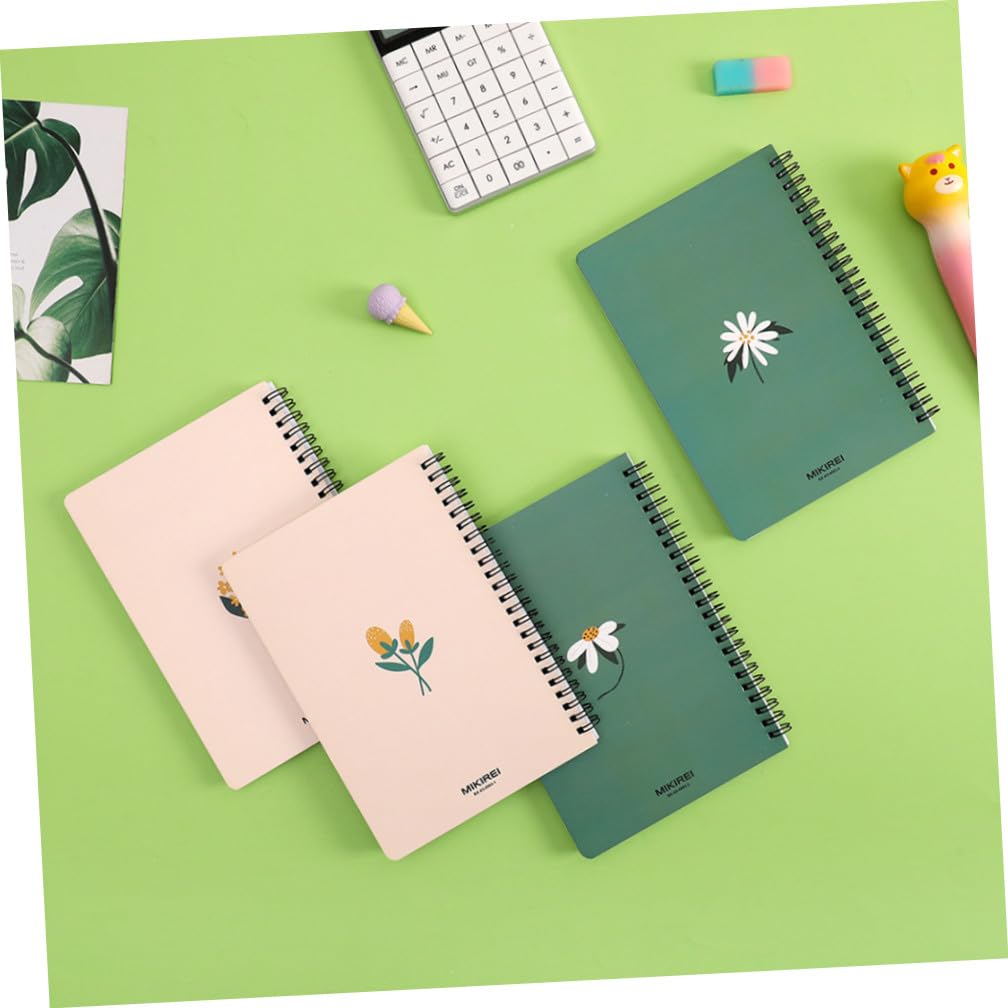Housoutil 4 Pièces Cahier Spirale Floral Lot de Notebooks pour Prise de Notes pour Étudiants et Pages Lignées et Pratiques