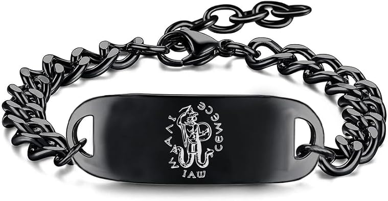 Men Women Engraved Stainless Steel Abraxas Great Archon Amulets Charms Handmade Bracelet