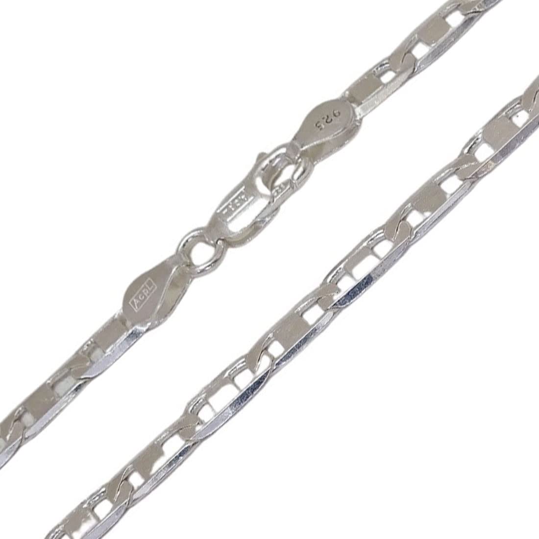 Silver / Chandi Sleek Nawabi Thin Neck Chain for Every One ~ W= 15 Grams ~ L=24 inches ~ Style Thin Nawabi Chain