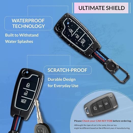 Image of NEODRIFT 'KeyShield' Car Key Cover for Hyundai Creta (Shape 4, 04 Buttons) (Durable, Stylish and 360 Protection)