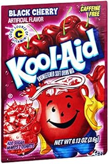 Kool-Aid Black Cherry Caffeine Free Unsweetened Soft Drink Mix, 0.13 OZ (Pack of 192)
