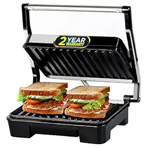 iBELL SM1515NEW Sandwich Maker with Floating Hinges, 1000Watt, Panini/Grill/Toast (Black)