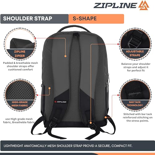 Image of Zipline Casual backpack School bags for boys & Girls |35L Water Resistant backpack bags for women|Stylish,Lightweight,Durable|College bag for boys