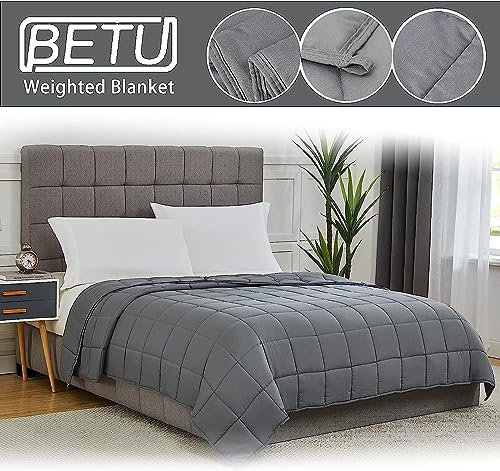 Weighted Blanket for Adults 17lbs, 60"x80", Queen Size Cooling Heavy Throw Blanket for 120-180lbs, Microfiber Soft Thick Big Blankets Weighted Comforter Breathable Gift for Sleeping, Grey