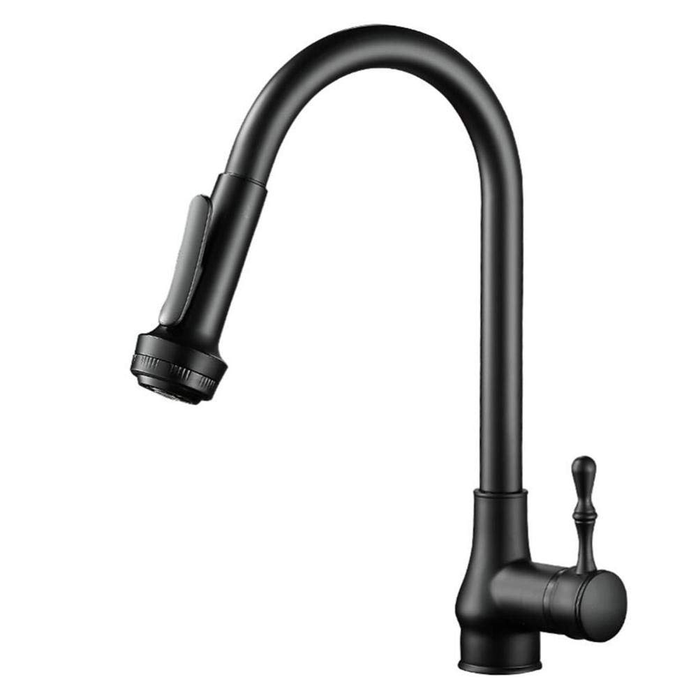 Robinet de cuisine avec douchette extractible multifonctions et rotation complète à 360°