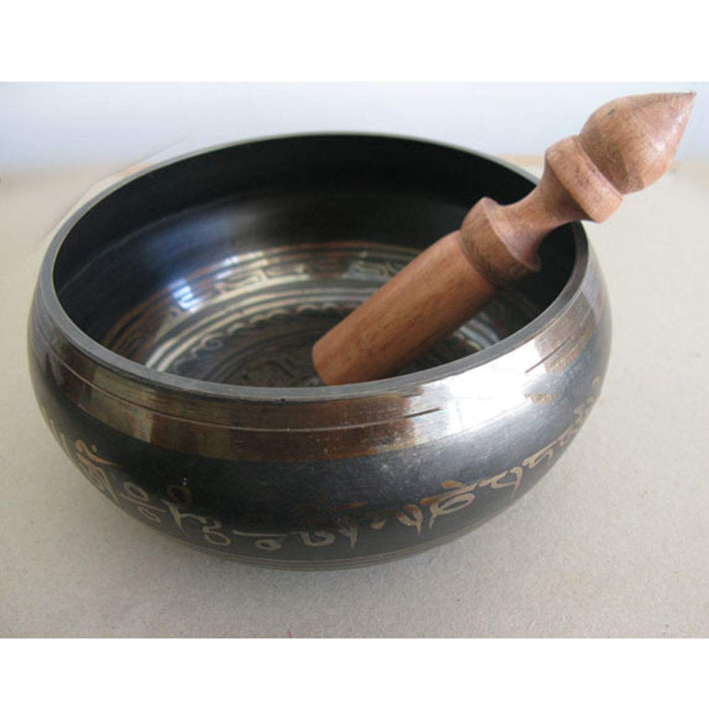 AIZYR Chakra delle Campane Tibetane, Ciotola per Canto Yoga - Rame Puro Buddha Sound Bowl, Pratica di Voci di Sei Parole Partecipa alla Meditazione, Forte E Durevole,10.5cm/4.13"