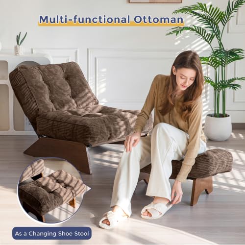 Image of MAXYOYO Accent Chair with Ottoman, Lounge Chair with Adjustable Backrest