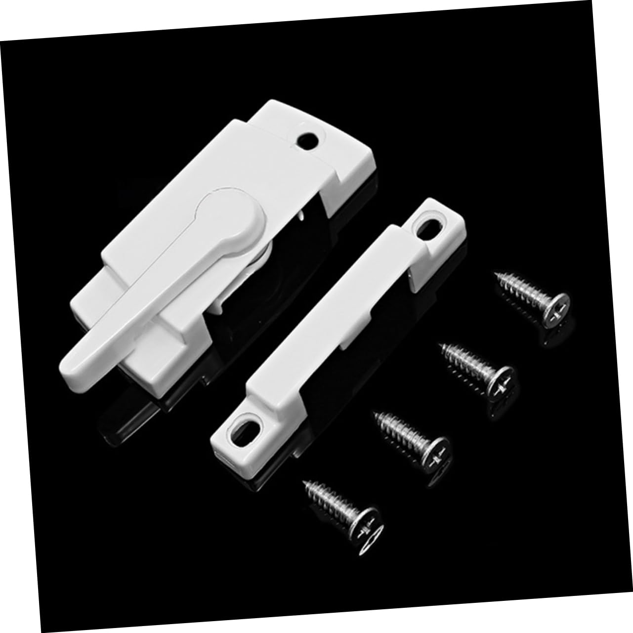 Lurrose 10 Ensembles Accessoires de verrouillage croissant serrures de fenêtre pour enfants serrures de fenêtre en vinyle de de remplacement Alliage de zinc blanche