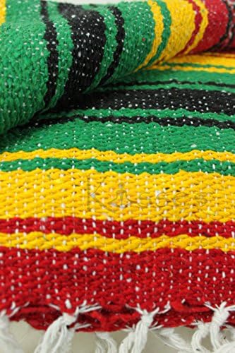 Sanyork Fair Trade Yogi Yoga Premium Mexican Bed Blanket Mexico Bright Comfortable Serape Rasta New
