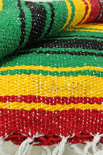 Sanyork Fair Trade Yogi Yoga Premium Mexican Bed Blanket Mexico Bright Comfortable Serape Rasta New #TOP3