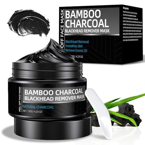 Shaeva Peel Off Face Mask, Blackhead Remover for Face & Nose, Bamboo Charcoal for Deep Cleaning,...