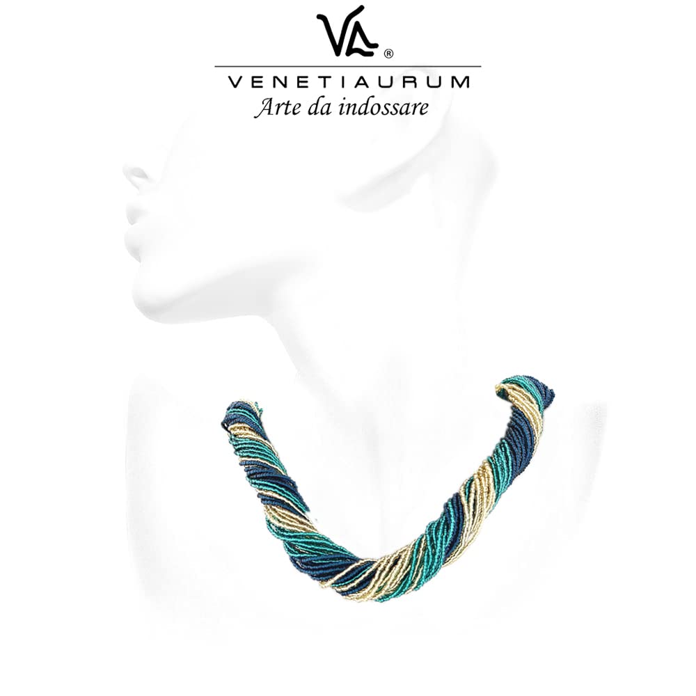 Venetiaurum - Collar de Múltiples Hilos para Mujer en Verre y Plata 925 - Joya certificada Made in Italy