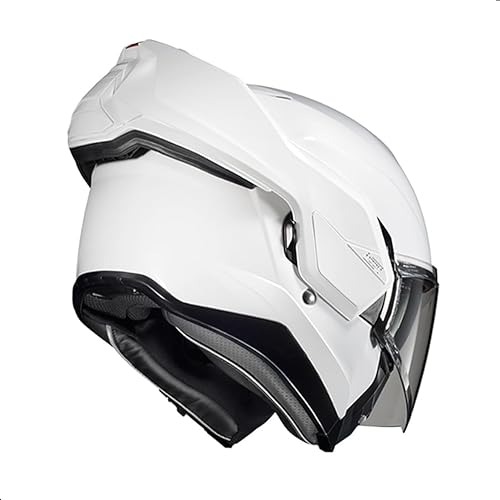 Miniatura 2 de Casco modular sólido para motocicleta HJC i100 con visor HJ-36 Pinlock, aprobado por DOT (Blanco, X-Large)