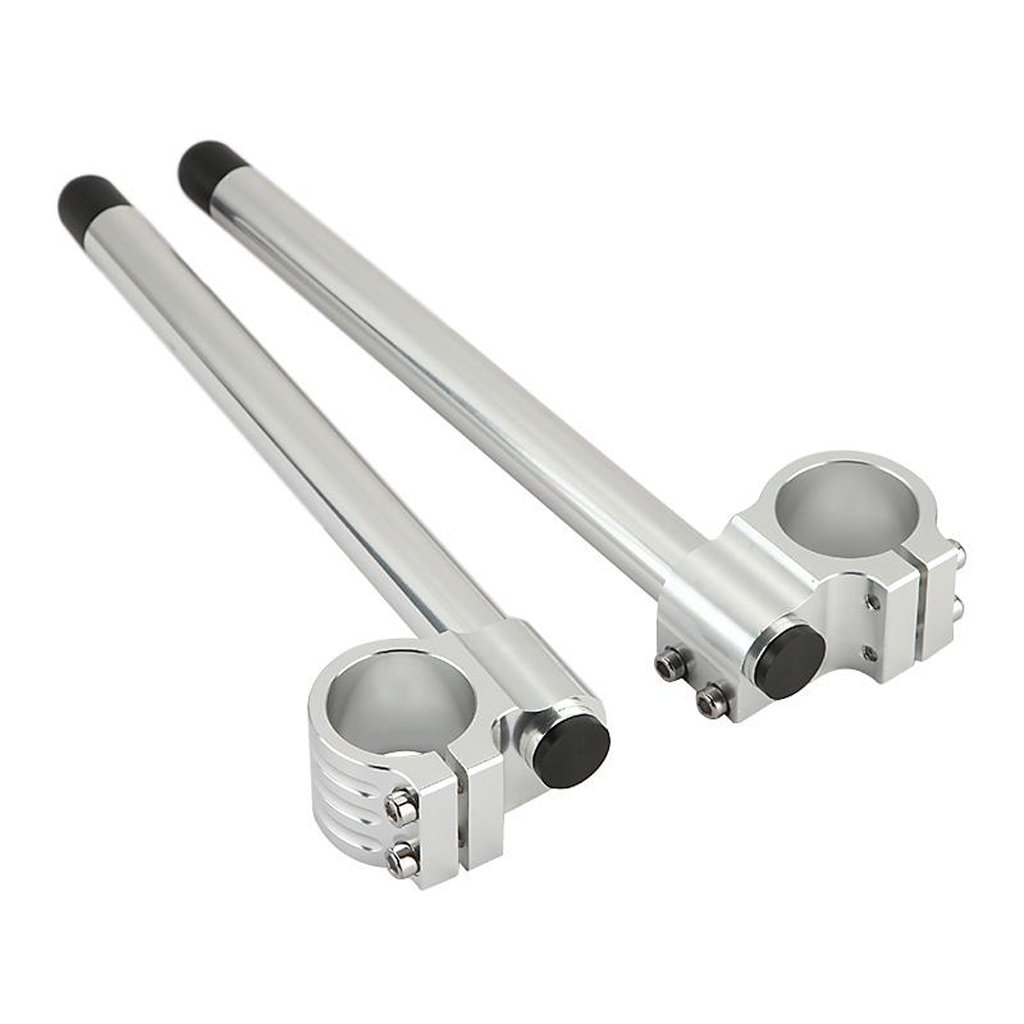 Magideal Universal 37mm CNC Fork Clip-ons Handle Grip Handlebar for Motorcycle Silver-image-7