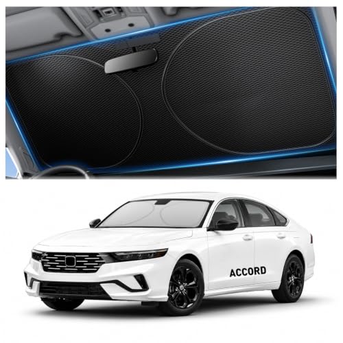 Zanch Windshield Sunshade for Honda Accord 2000-2026, Heat Insulating & UV Blocking Sun Shield, Foldable Custom Fit Sun Shade for Accord, Car Interior Protecting and Cooling Accessories
