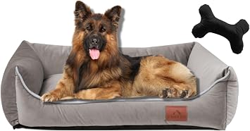 Lux Dog Bed | 120x90 cm | Cozy Sofa for Extra Large Dogs | Comfortable and Washable | with Removable Cover | Perfect for Your Pet's Rest and Relaxation | Beige