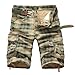 Men's Plaid Cargo Shorts Button Cool Multi-Pocket Straight Fast Dry Expandable Casual Fashion Outdoor Shorts (Yellow1,36)