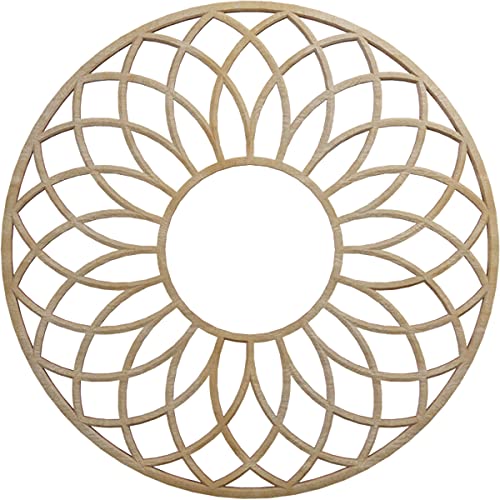 Image of Ekena Millwork 16 inchOD x 5 1 /2 inchID x 3 /8 inchT Cannes Wood Fretwork Pierced Ceiling Medallion, Hickory