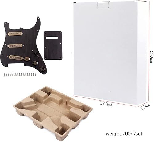 Miniatura 7 de Ogdni Golpeador Strat precableado con juego de pastilla SSH, 3 capas con protector de púa cargado de alto rendimiento Alnico V Pastillas Humbucker