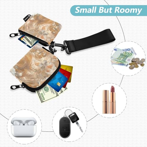 Rose Gold Gorgeous Style Women's Change Wallet Card Cases Cute Fashion Women's Money Organizers with Zipper Coin Pocket for Work Travel 2 Pcs2