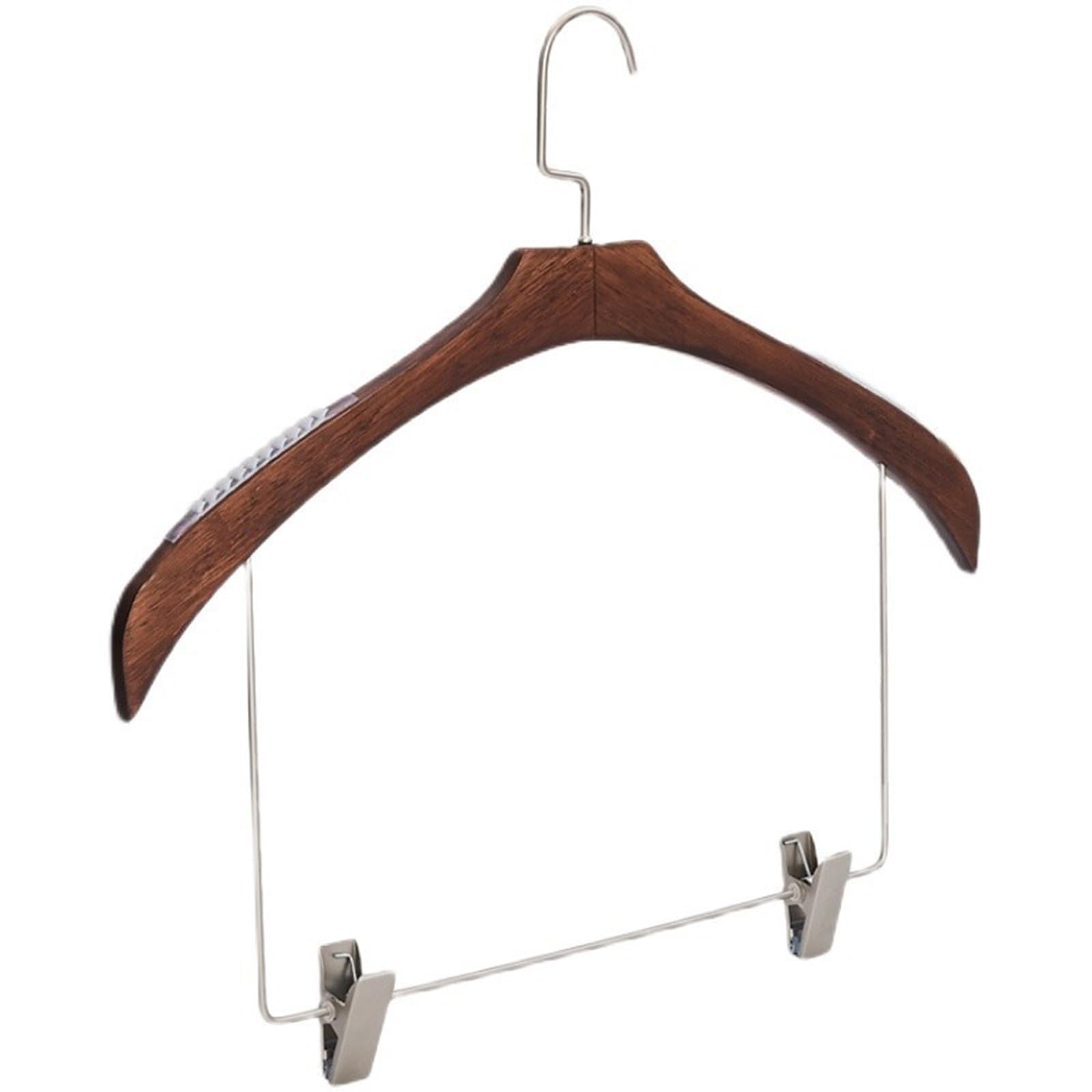 APGLSXY 2 Multi-Functional Clothes with Sturdy Trousers Clips Space-Efficient Wardrobe Storage Wood Clothes Hanger Set