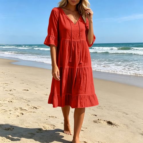 Robe à franges superposées décontractée pour look vacances et chic - 2