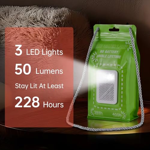 Portable Salt Water Emergency Light, Battery-Free, Hydro-Powered Non-polluting Outdoor Camping Light for Outdoor Activities, Lasts up to 288 Hours