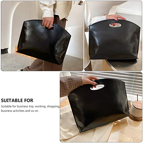 Amosfun Maleta feminina de couro de poliuretano, bolsa de trabalho, bolsa de trabalho, bolsa de negó