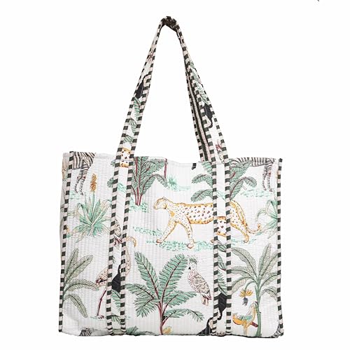 Cotton Quilted Tote Bag Hand Block Print Bags