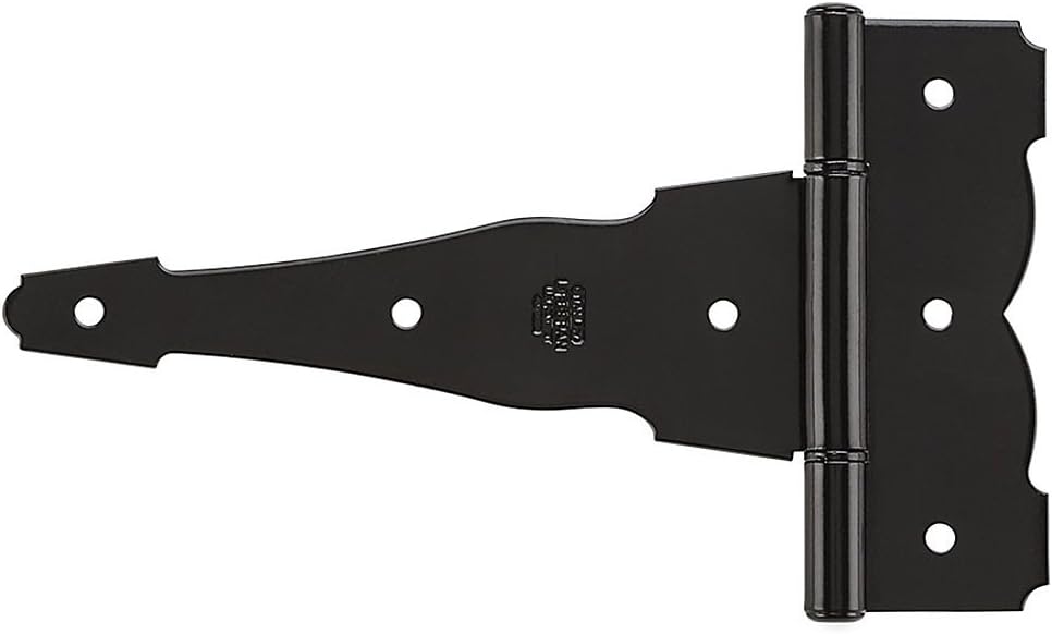 National Hardware N109-037 6 Pack 8in. SPB841 Ornamental/Reversible T Hinge, Black
